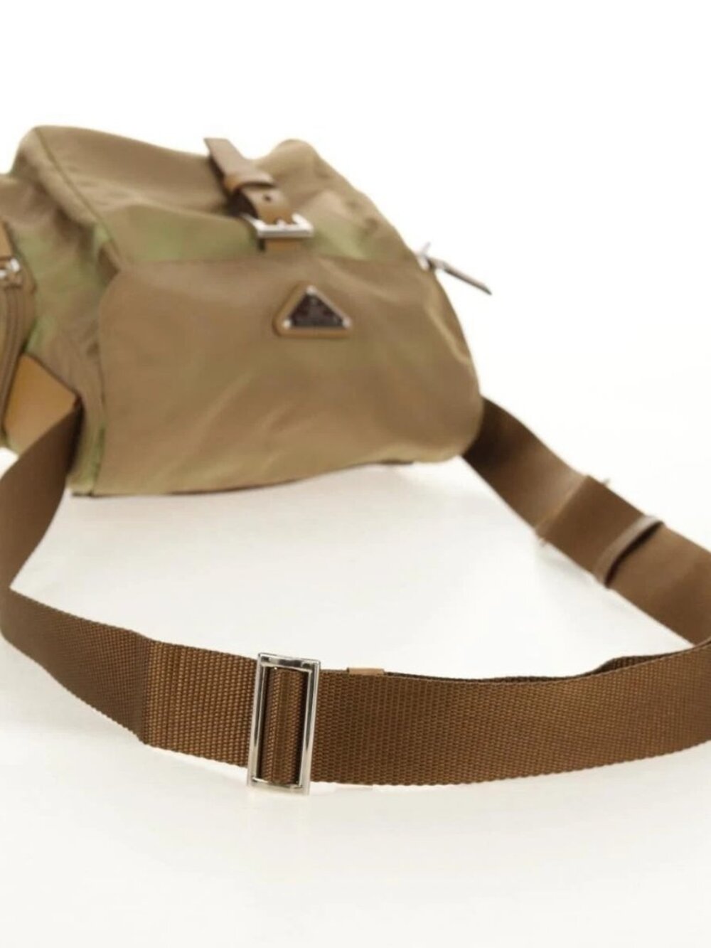 PRADA Shoulder Bag Nylon Khaki Silver Auth fm4987 - Picture 8 of 16